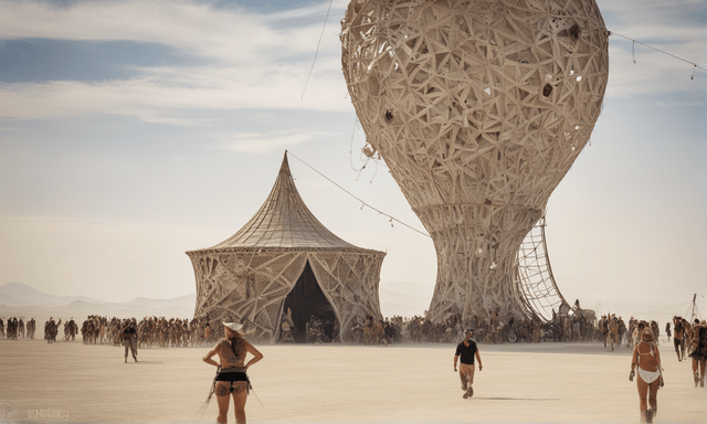 "The Spectacular Burning Man Festival in Nevada's Desert."