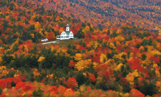 vibrant autumn foliage in scenic New Hampshire.