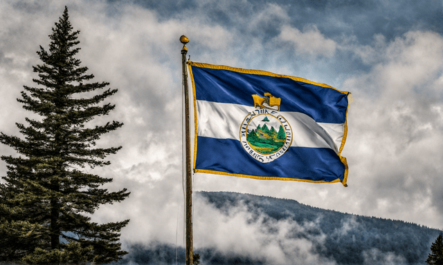 Experience the captivating Maine flag with the fun fact of its unique celestial addition, the North Star