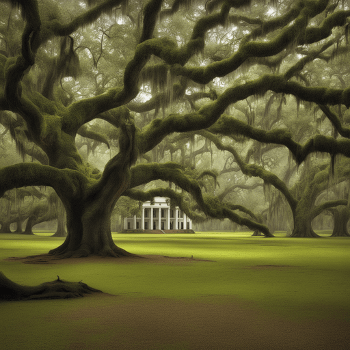 Mississippi's scenic beauty: iconic moss-draped oak trees.
