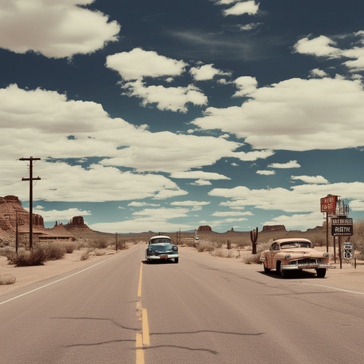The Mother Road,' winding through the American landscape.