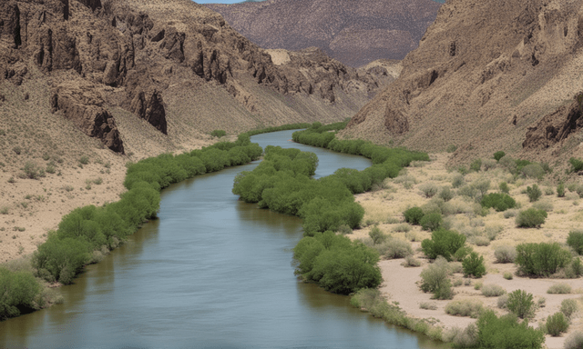 The Rio Grande River winds its way through the state of New Mexico