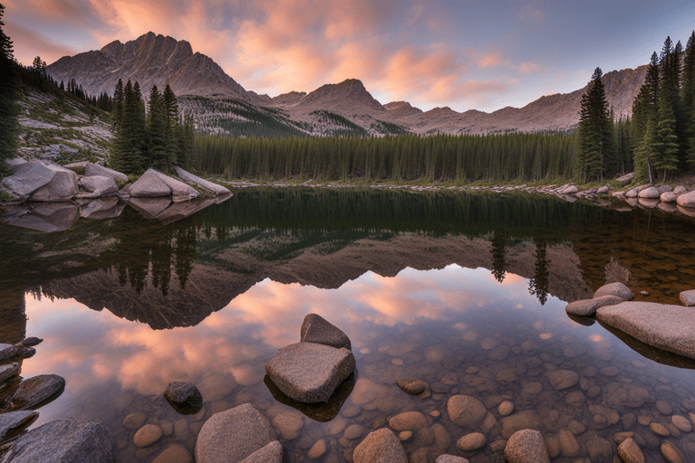 Bear Lake: Peaks mirrored in pristine waters.