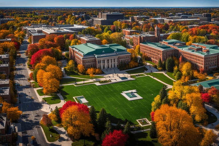 MSU campus in East Lansing, Michigan.