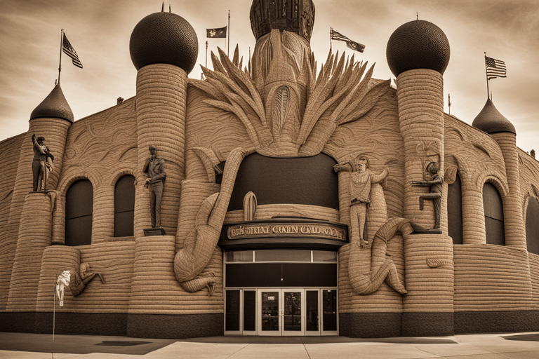 The Corn Palace in South Dakota: A unique corn-covered architectural marvel.