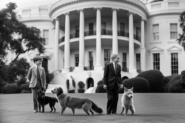 White House housed diverse pets: dogs, cats, alligators, raccoons, & more, adding charm to presidential history.