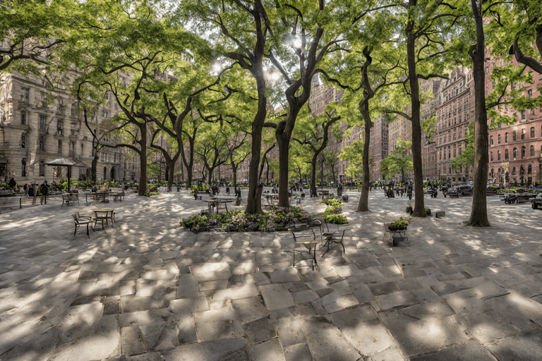 Washington Square Park, by NYU, is an iconic urban haven.