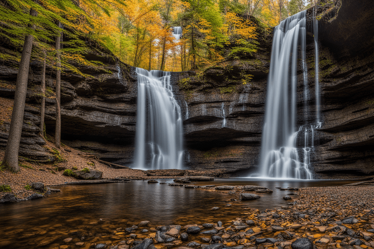 Experience the beauty of Scott Falls, enchanting waterfalls in the heart of Michigan's natural wonderland.