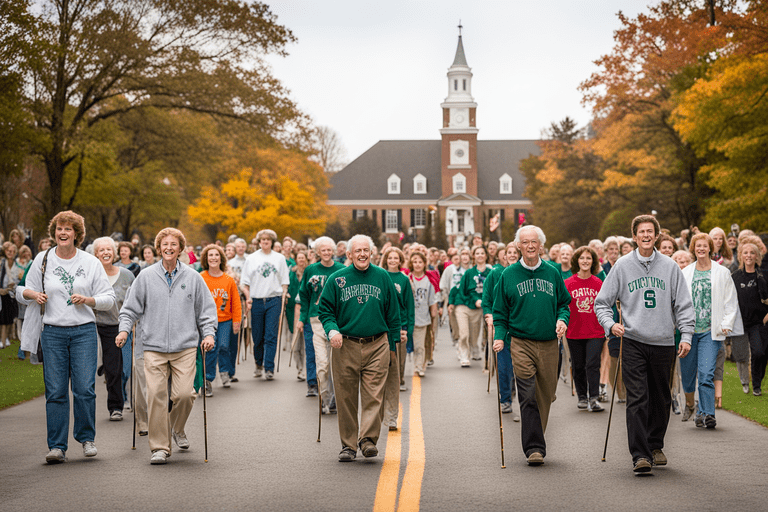 Elderly Stroll: A Graduation Tradition