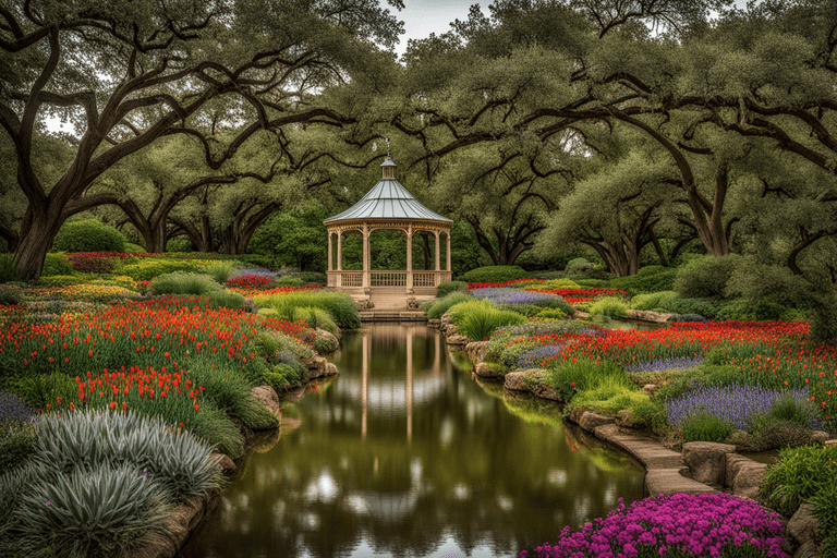 Texas University's lush Gardens: Nature's haven in Lone Star State. 