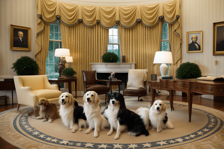 Pets bring warmth to the presidential home, creating a delightful menagerie