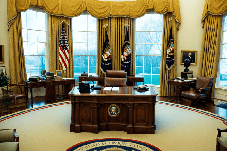 White House shake-up: Oval Office Reshuffling underway.