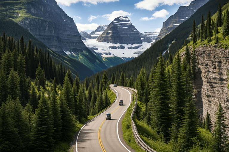 Going-to-the-Sun Road: Nature's marvel shaped by engineering ingenuity. 