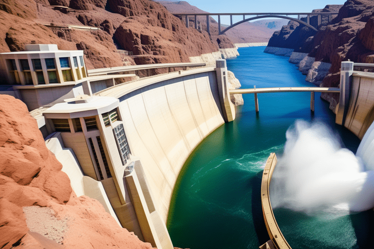 Stunning Hoover Dam vista with fun facts!
