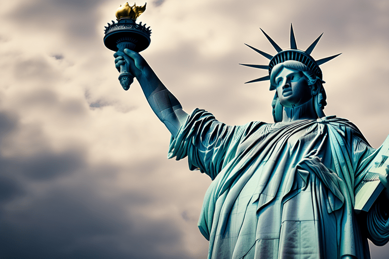 "Statue of Liberty view! Fun fact: Gift from France, 'Liberty Enlightening the World'.