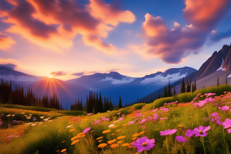 Vibrant blooms adorn the Rockies in summer – a colorful tapestry of wildflowers in full bloom.