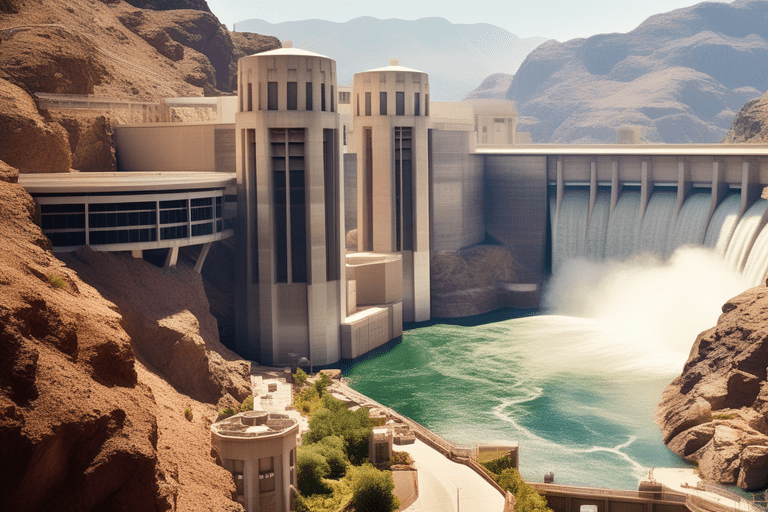 Hoover Dam, cinematic star! Featured in iconic films like 'Superman: The Movie.' Witness the superhero soar beside this engineering marvel.
