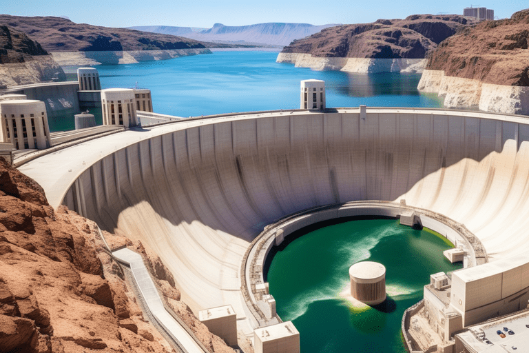 Hoover Dam: A 726-ft marvel! Explore fun facts about this colossal concrete arch-gravity dam.
