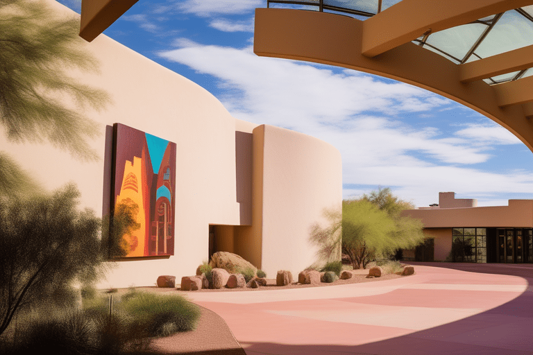 Heard Museum exhibit showcasing intricate Native American artwork and cultural artifacts in Phoenix, Arizona.