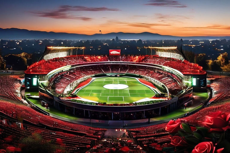Iconic stadium hosts historic football games.